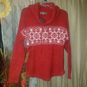 EDDIE BAUER Fair Isle Scarlet Lounge Sweater